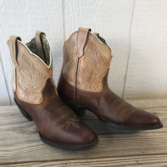 Laredo Tori Womens Leather Cowboy Western Shorty Boots 8 M 51016 - Picture 1 of 13